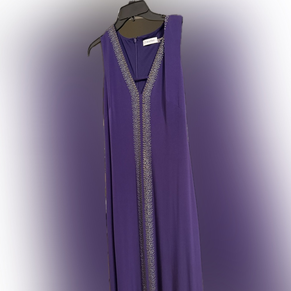 Calvin Klein Elegant Purple Evening Dress